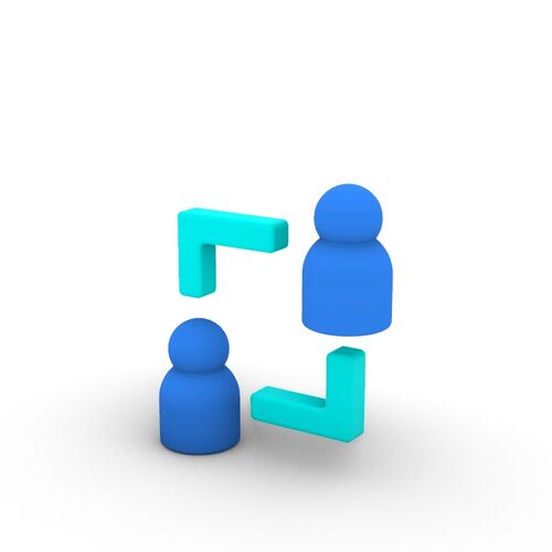 3D Cartoon Series Cross Functional Collaboration Icon 3D Model
