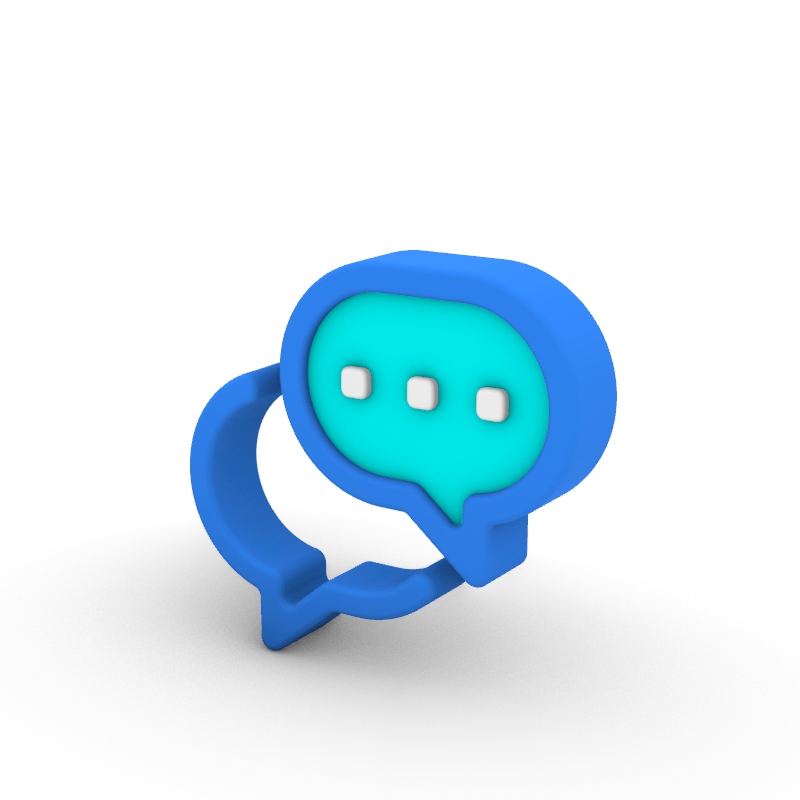 3D Cartoon Series Collaboration And Communication Icon 3D Model