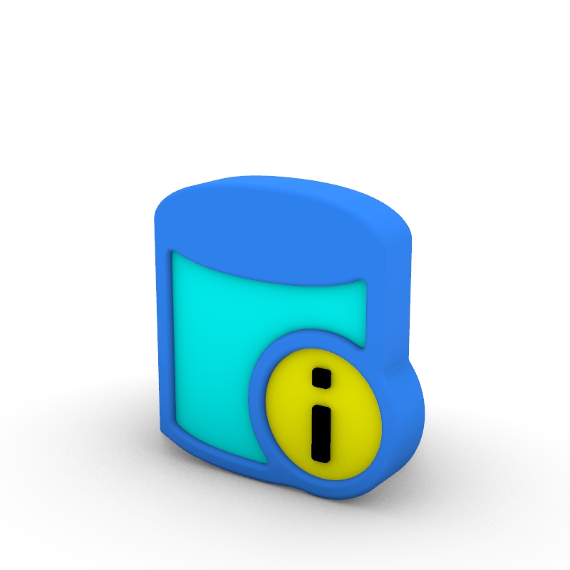 3D Cartoon Series Data Quality Icon 3D Model