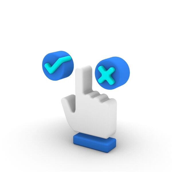 3D Cartoon Series Human Decision Making Icon 3D Model