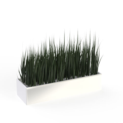 Ceramic White Rectangular And Plant Pot 16 3D Model