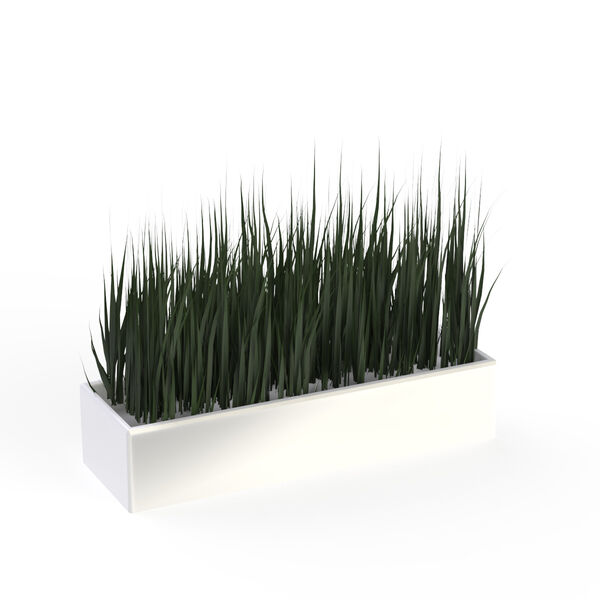 Ceramic White Rectangular And Plant Pot 16 3D Model