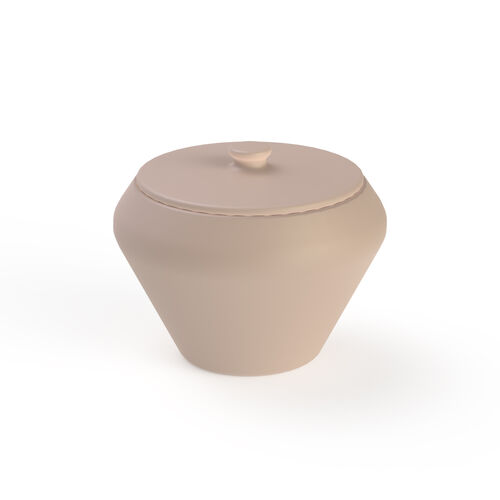Ceramic Tan Round Pot 02 3D Model