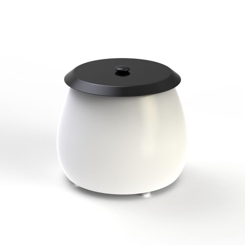 Ceramic White With Cap Round Pot 11 3D Model