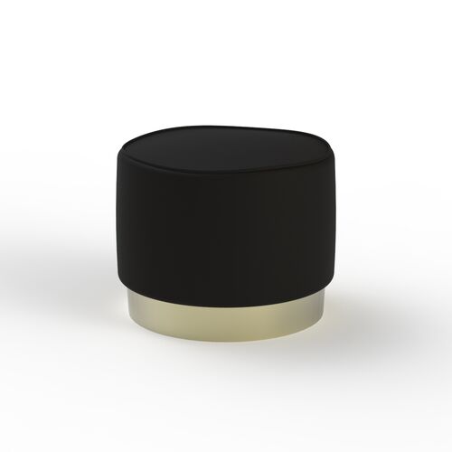 Fabric Black Metal Base Pouf 02 3D Model