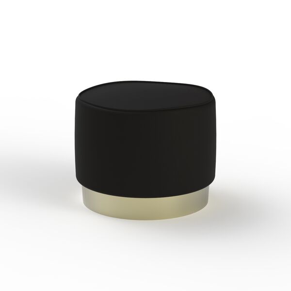 Fabric Black Metal Base Pouf 02 3D Model