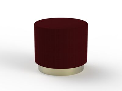 Fabric Brown Metal Base Pouf 09 3D Model