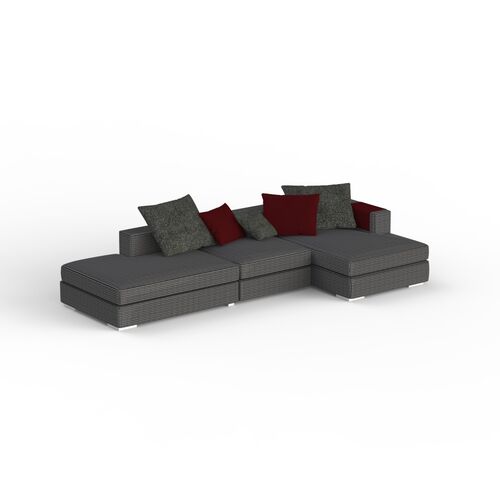 Angular Fabric Black And White Textured Sofa 01 3D Model