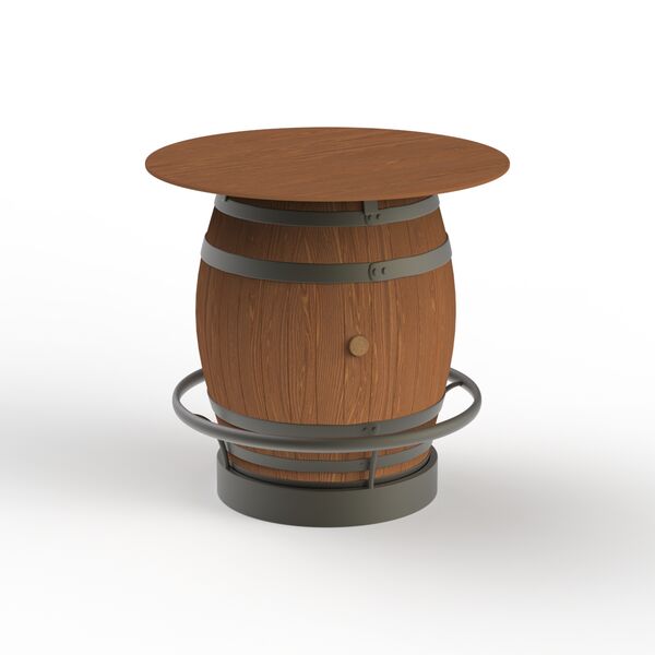 Round High Barrel Table 01 3D Model