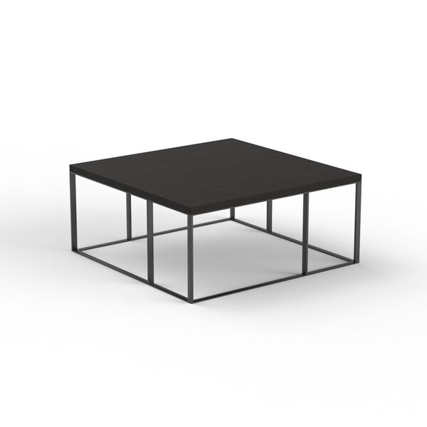Low Squared Metal And Wood Black Table 02 3D Model