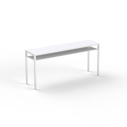 High Rectangular White Wood Table 02 3D Model
