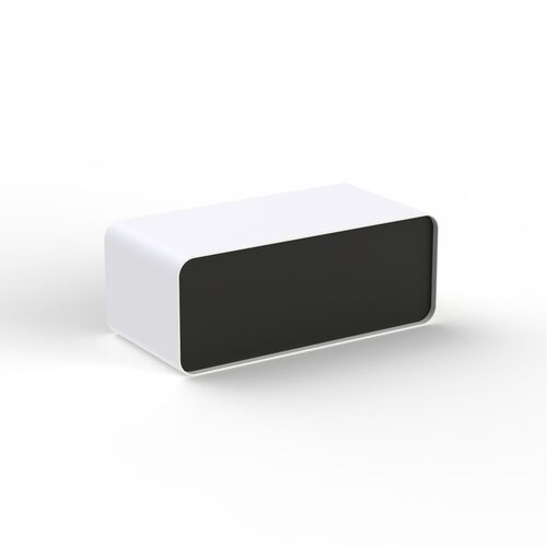Low Rectangular Plastic White And Black Table 04 3D Model