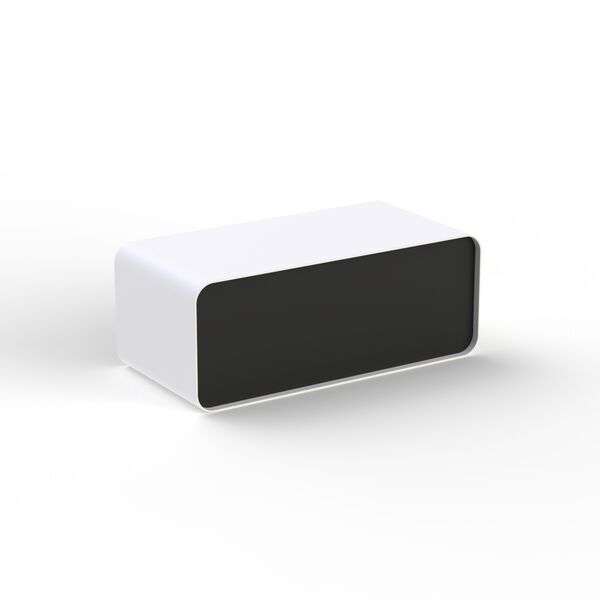 Low Rectangular Plastic White And Black Table 04 3D Model