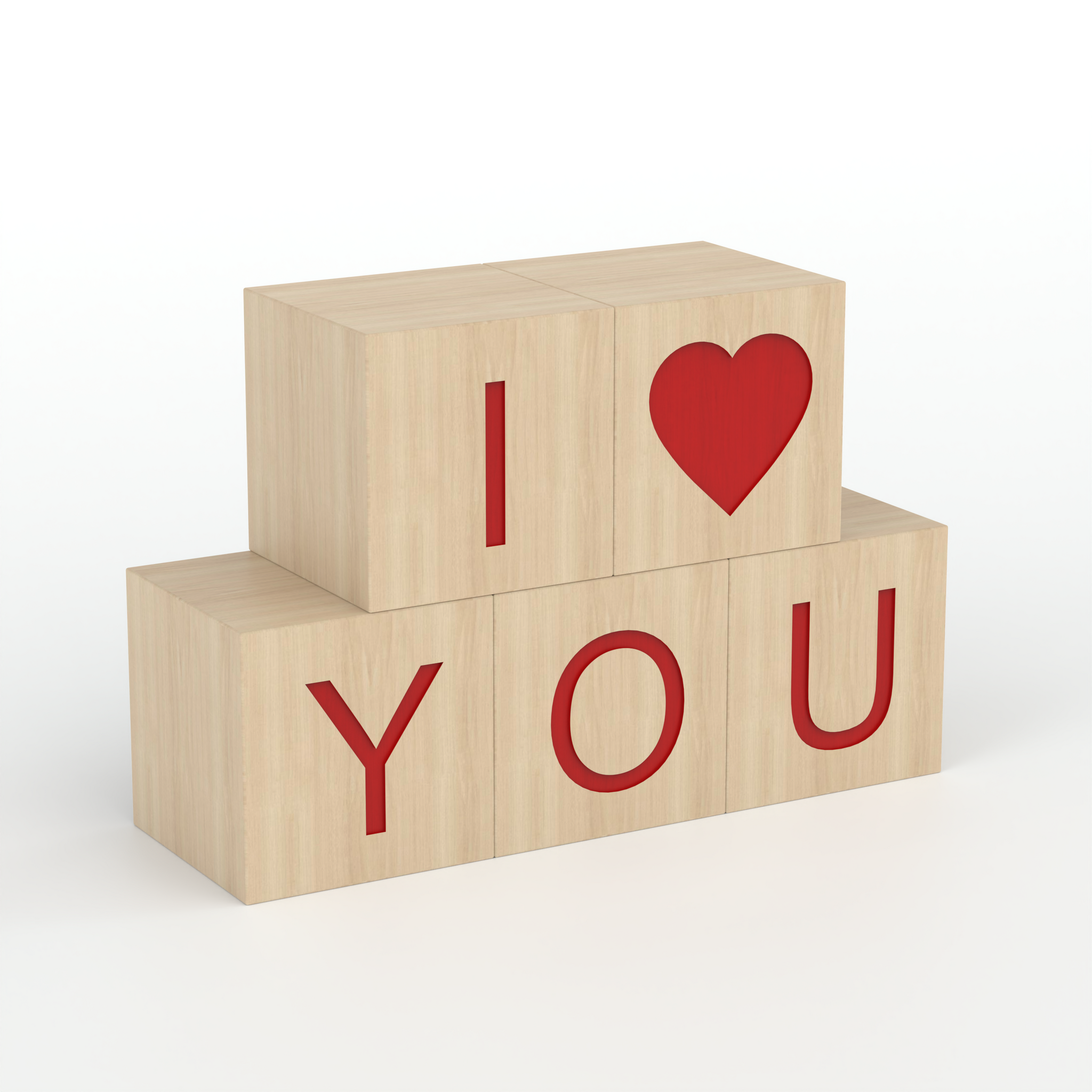 Valentine S Wooden Cubes San 3D Model