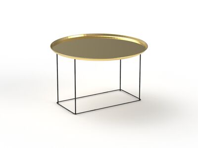 Low Round Metal Table 01 3D Model