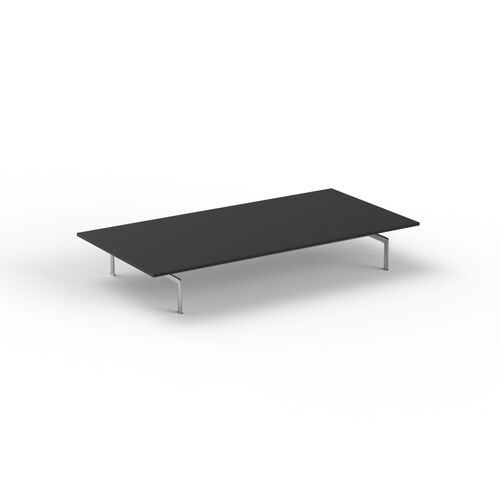 Low Rectangular Black Top Metal Stand Table 08 3D Model