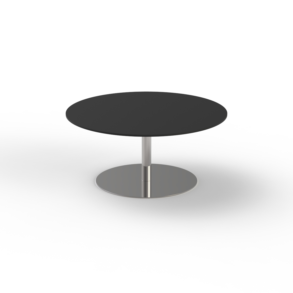Low Round Black Top Metal Stand Table 03 3D Model