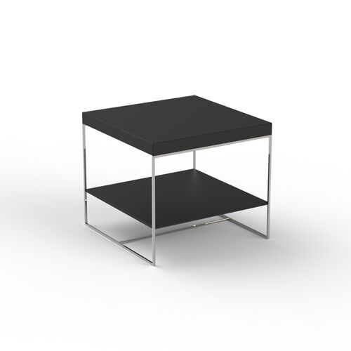 Low Squared Black Metal Table 01 3D Model