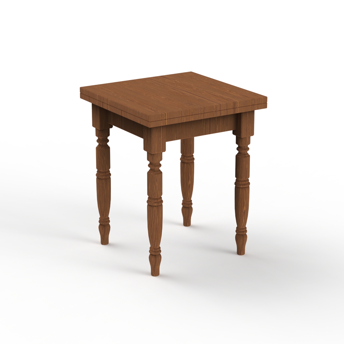 Square Classic Wood Table 01 3D Model