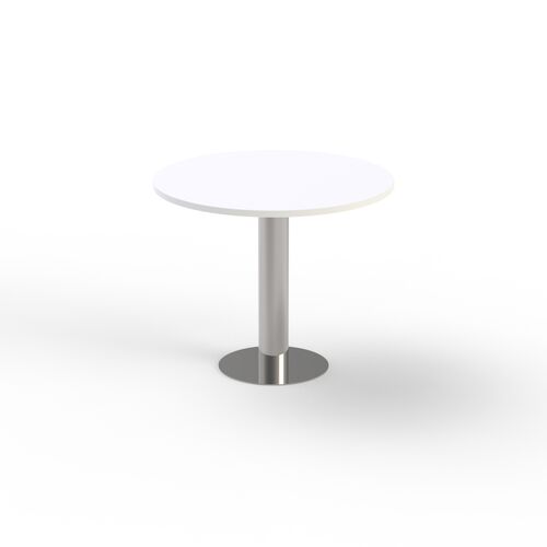 Round White Top Metal Stand Table 01 3D Model