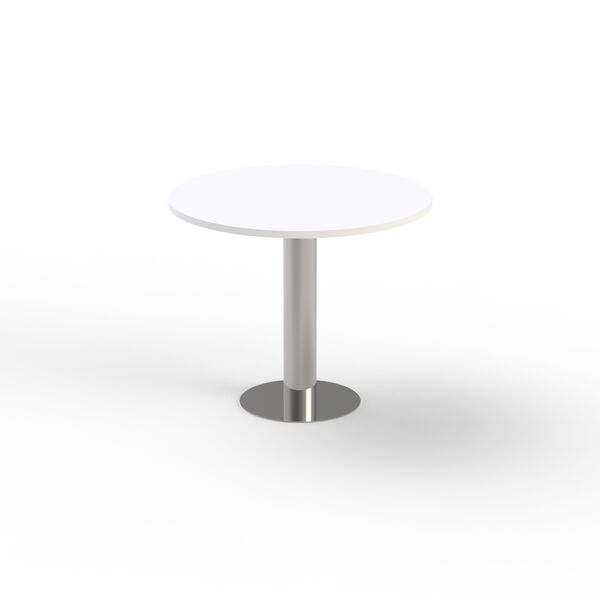 Round White Top Metal Stand Table 01 3D Model