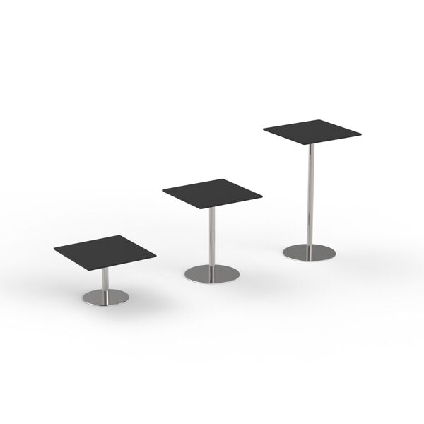Square Wood Top Metal Stand Tables Set 01 3D Model