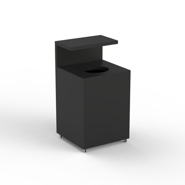 Bucket Black Wood Trash 01 3D Model