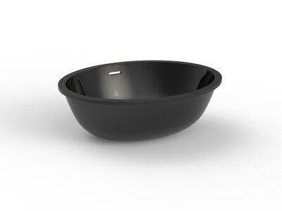 Ceramic Black Washbasin 01 3D Model