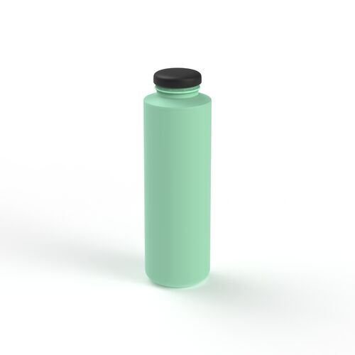 Bottle Green Plastic Black Cap Water 02 3D Model