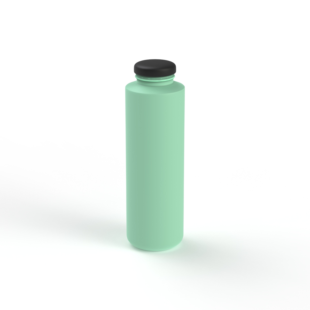 Bottle Green Plastic Black Cap Water 02 3D Model