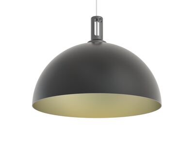 Pendant Round Black Metal Lamp 01 3D Model