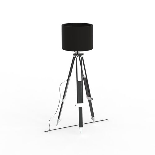 Floor Black Metal Legs Lamp 01 3D Model