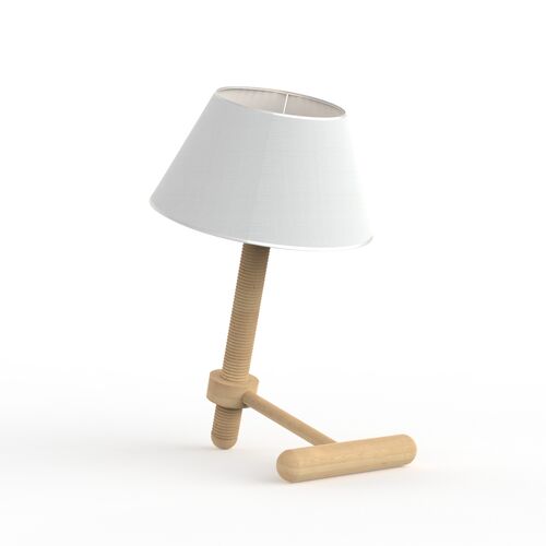Table Wooden Lamp 01 3D Model